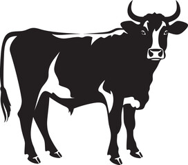 Endearing Pasture Pal Full Body Cow Logo Design Wholesome Farm Charm Cow Vector Illustration for Logos