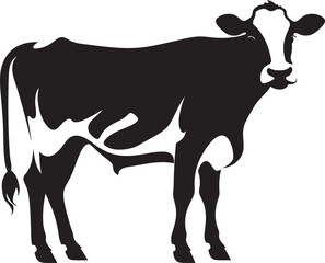 Serene Bovine Beauty Full Body Cow Logo Design Countryside Serenity Charming Cow Vector Icon for Logos
