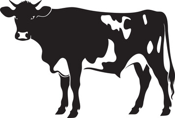 Dairy Delight Charming Cow Vector Icon for Branding Countryside Serenity Full Body Cow Vector Emblem