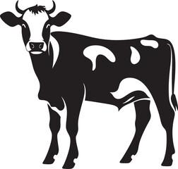 Rustic Reverie Vector Cow Icon for Countryside Logos Holstein Harmony Cow Vector Design Element for Logos