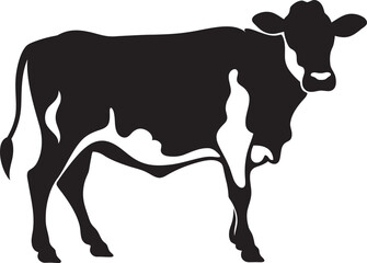 Charming Grazing Guardian Vector Cow Logo Icon Countryside Companion Full Body Cow Emblem for Logos