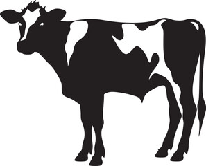 Peaceful Pasture Pride Full Body Cow Logo Design Rural Reverie Elegant Cow Vector Icon for Logos