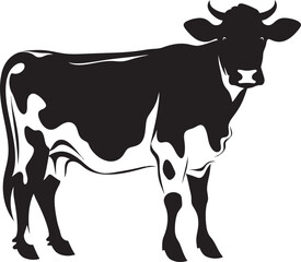 Rural Reverie Elegant Cow Vector Icon for Logos Natural Pasture Harmony Full Body Cow Vector Design