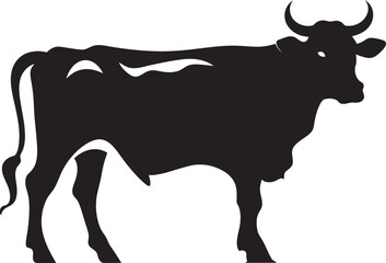 Dairy Delight Charming Cow Vector Icon for Branding Countryside Serenity Full Body Cow Vector Emblem