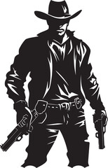 Lawman Legacy Iconic Cowboy Gun Design Element Quick Draw Maverick Cowboy Vector Logo Icon