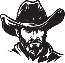 Lone Ranger Legacy Cowboy with Gun Icon Wanted Poster Pose Vector Cowboy with Gun Emblem