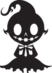 Bewitched Broomstick Buddy Halloween Vector Icon Playful Poltergeist Pals Cute Halloween Logo Element