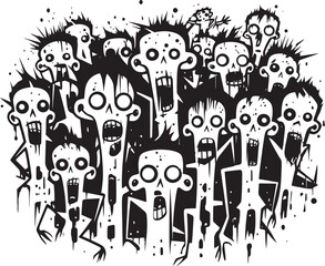 Sketchy Slaughter Vector Icon of Doodle Zombies Zombie Zing Doodle Zombies Group Logo