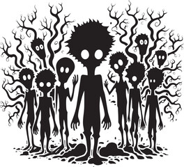 The Walking Sketch Zombies Group Icon Ink Infused Insanity Doodle Zombies Emblem