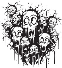 Zombie Zaniness Zombies Vector Design Gruesome Gathering Doodle Zombies Emblem