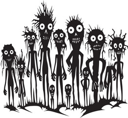 Zombie Zing Doodle Zombies Group Logo Ink Infested Invasion Doodle Zombies Design Element