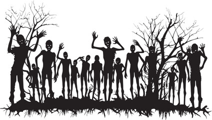 Fototapeta na wymiar The Walking Doodles Zombies Group Logo Monster Mash Doodles Zombie Group Vector Element