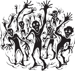 Sketchy Slaughter Vector Icon of Doodle Zombies Zombie Zing Doodle Zombies Group Logo