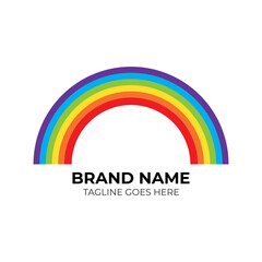 Rainbow logo illustration,rainbow logo,Cute colorful rainbows,Perfect for kids, posters,Rainbow Logo design vector template,Rainbow illustration logo vector template.school.