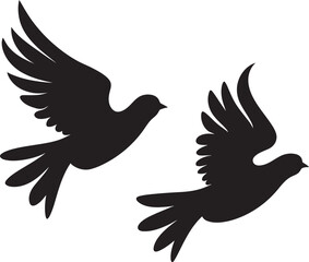 Infinite Serenity Dove Pair Vector Emblem Duet of Devotion Vector Logo of a Dove Pair