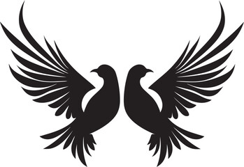 Pair of Peace Vector Logo of a Dove Pair Harmony in Flight Dove Pair Design Element