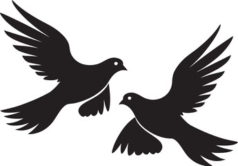 Infinite Love Dove Pair Vector Logo Celestial Connection Vector Icon of a Dove Pair