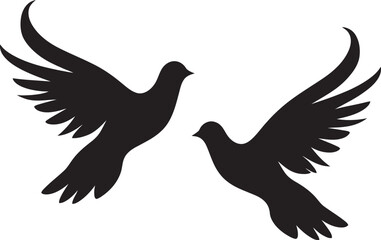 Winged Whispers Vector Emblem of a Dove Pair Eternal Elegance Dove Pair Design Element