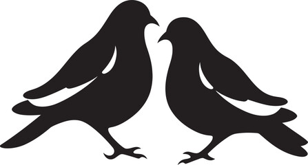 Harmony in Flight Dove Pair Design Element Symbolic Serenity Vector Icon of a Dove Pair