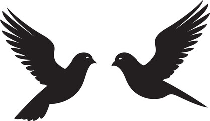 Celestial Connection Vector Logo of a Dove Pair Flight of Love Dove Pair Design Element