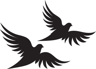 Gentle Companions Vector Icon of a Dove Pair Endless Embrace Dove Pair Emblem Design