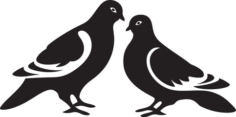 Flight of Love Dove Pair Design Element Gentle Companions Vector Icon of a Dove Pair
