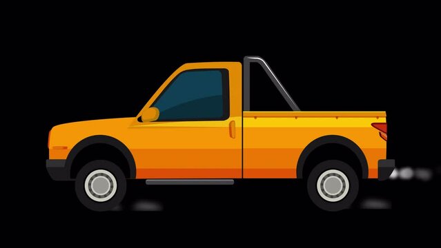 mini truck animation with transparent background and alpha channel