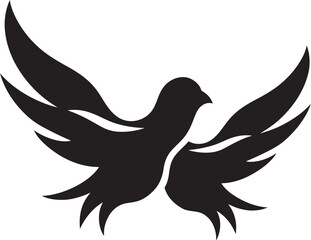 Fluttering Affection Vector Emblem of a Dove Pair Soulful Soar Dove Pair Design Element