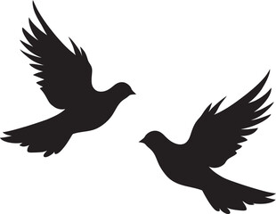 Feathered Unity Dove Pair Vector Emblem Eternal Elegance Vector Logo of a Dove Pair