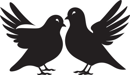 Eternal Serenity Dove Pair Design Element Symbolic Serenity Vector Emblem of a Dove Pair