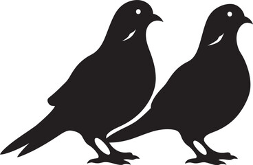 Endless Embrace Dove Pair Design Element Serenade in Flight Vector Icon of a Dove Pair