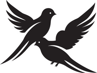 Harmony in Flight Dove Pair Design Element Pair of Peace Vector Logo of a Dove Pair