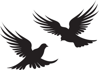 Loving Wings Dove Pair Design Element Eternal Elegance Vector Emblem of a Dove Pair
