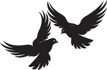 Heavenly Harmony Dove Pair Design Element Peaceful Partners Vector Icon of a Dove Pair