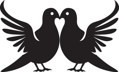 Celestial Connection Dove Pair Emblem Design Flight of Love Vector Logo of a Dove Pair
