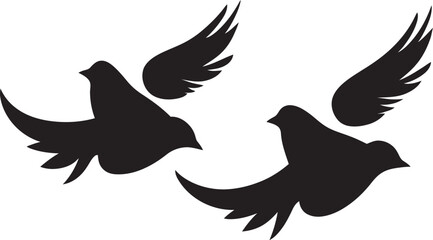 Eternal Elegance Vector Emblem of a Dove Pair Heavenly Harmony Dove Pair Design Element