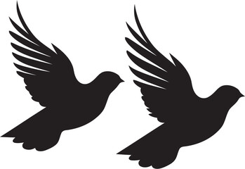 Serenade in Flight Vector Emblem of a Dove Pair Winged Unity Dove Pair Emblem Design