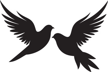 Endless Embrace Dove Pair Design Element Serenade in Flight Vector Emblem of a Dove Pair