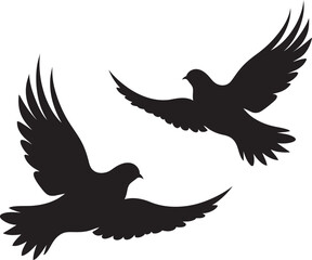 Duet of Devotion Vector Logo of a Dove Pair Fluttering Affection Dove Pair Design Element