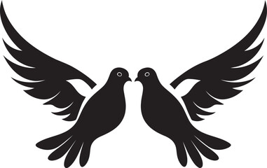 Pair of Peace Vector Logo of a Dove Pair Harmony in Flight Dove Pair Design Element