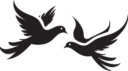Endless Embrace Dove Pair Vector Logo Winged Whispers Vector Emblem of a Dove Pair