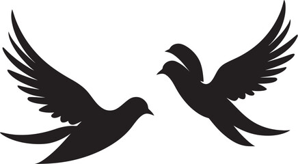 Peaceful Partners Dove Pair Emblem Design Dirt Dominator Excavator Vector Logo Design