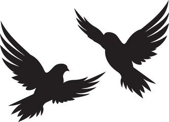 Love in Flight Dove Pair Design Element Eternal Elegance Vector Icon of a Dove Pair