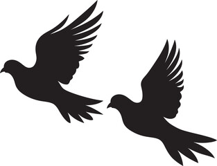 Loves Flight Path Vector Icon of a Dove Pair Infinite Embrace Dove Pair Design Element