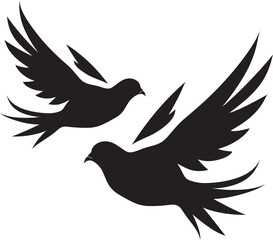 Gentle Companions Dove Pair Design Element Eternal Serenity Vector Emblem of a Dove Pair