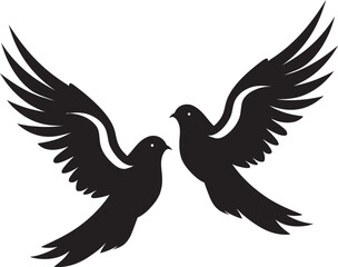 Peaceful Partners Dove Pair Vector Emblem Eternal Unity Vector Logo of a Dove Pair