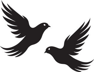 Pair of Peace Vector Emblem of a Dove Pair Wings of Unity Dove Pair Vector Logo