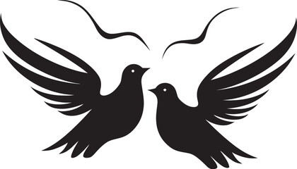 Eternal Elegance Vector Icon of a Dove Pair Soulful Soar Dove Pair Design Element
