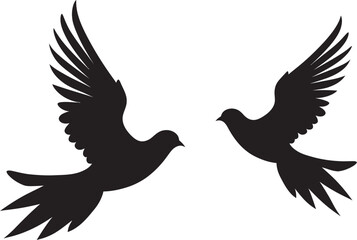 Peaceful Partners Vector Emblem of a Dove Pair Celestial Connection Dove Pair Vector Logo