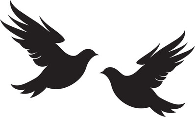 Symbolic Serenity Dove Pair Design Element Pair of Peace Vector Emblem of a Dove Pair